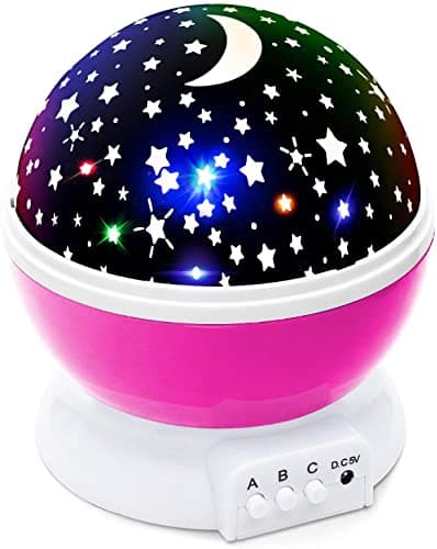Alenbrathy Night Light Lamp, Star Projector Romantic, LED Night Light 360 Degree Rotation, 4 LED Bulbs 9 Light Color Changing with USB Cable, Best Gift for Men Women Teens Kids Children, Pink