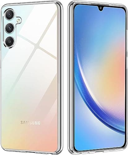 Crystal Clear Designed for Samsung Galaxy A34 4G / 5G Case, Ultra-Thin [Drop Protection] [Anti-Yellowing] [Shockproof] [Anti-Scratch] Silicone TPU Cover for Galaxy A34 Phone Case (Clear)