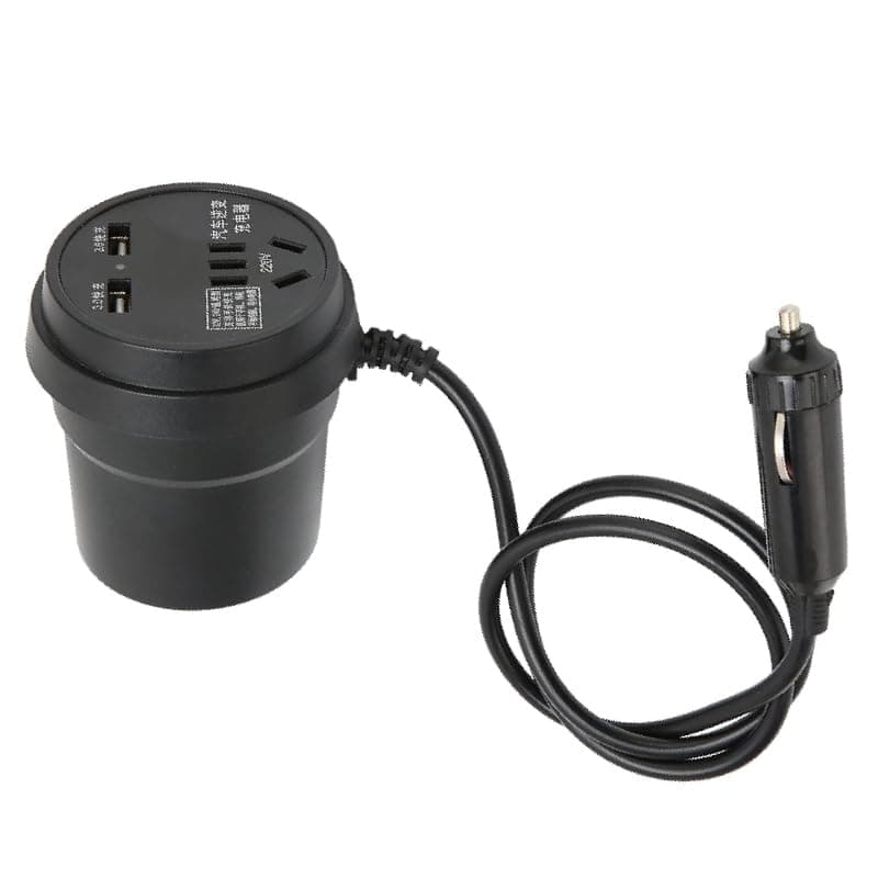 KaberTrade 200W Car Power Adapter Converts 12V to 220V Power to Power Home Appliances While Driving or Traveling Features 3 Ports to Charge and Power More Than One Device (Code :9081) Power inverter
