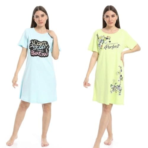KADY Womens Bundle of 2 sleepshirt short sleeves Bundle of 2 sleepshirt short sleeves