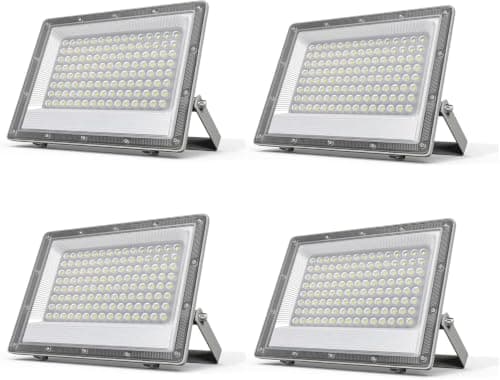 كشاف LED خارج بقوة 50 واط مع ضمان لمدة عام | إضاءة أبيض ناصع | إضاءة LED خارجية عالية السطوع للأغراض الأمنية، وتنسيق الحدائق، والمستودعات، والساحات الخلفية | مقاوم للماء بمعيار IP66 (عدد 4 قطع)