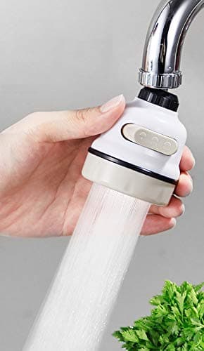 T-shin 360°Swivel Faucet Tap Aerator,Kitchen Movable Booster,Bathroom Shower Faucet Splash-Proof Filter,Three Gear Adjustable Tap Water-Saving Device Head Nozzle-Grey