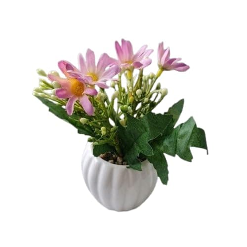 Artificial Rose Decor - Flower Arrangement for Home Office Nature Inspired Table Shelf Indoor Decor Gift Idea (6067) W Artificial plant