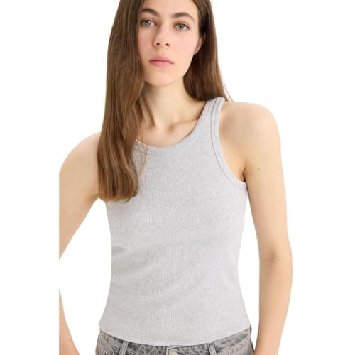 DeFacto Womens Slim Fit Halter Collar Casual Knitted Athlete E3824AX Athlete