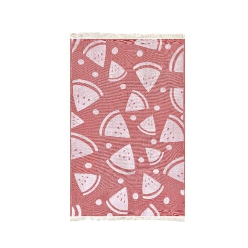 Helene MOU Cotton Terry Beach Towel, 90 cm x 170 cm Size, Watermelon Red