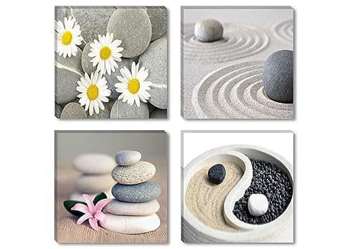 Visario Canvas Wall Picture 6607 Picture on Canvas Spa Stones Design 4 x 30 x 30 cm, 4 pieces Wall art
