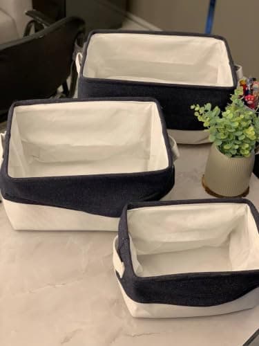 Generic Lined linen basket set, Perfect for closet organization and for taking along on trips, The set includes 3 different sizes to help you organize your wardrobe and vanity, Imported product, .soh