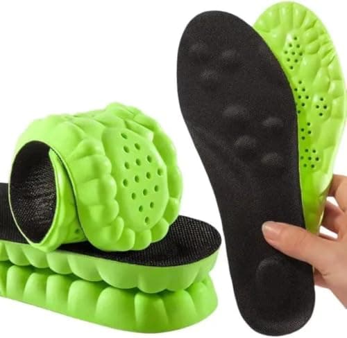 Medical Memory Foam Foot Pressure Relief - Medical Silicone Insoles with Massage Pads and Ventilation Pores - Suitable for Men and Women and All Types of Shoes (اسود-اخضر, onesize) Shoe insert