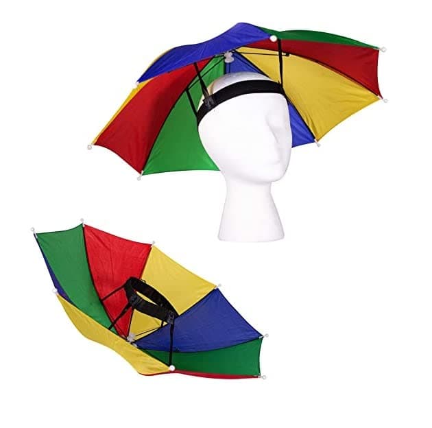 KETKAR Rainbow Umbrella Hat for Adults and Kids | for Summer Party Favors Hiking Camping Beach Wearables Sun Protection, One Size