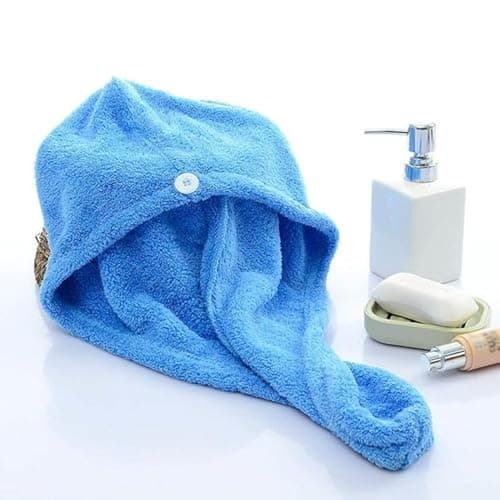 Hair Towel Hair Fast Drying Dryer Towel - Blue