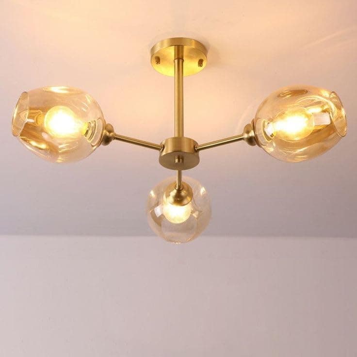Generic Pendant Light 3Bulb Without Bulbs 30×61×30cm Gold