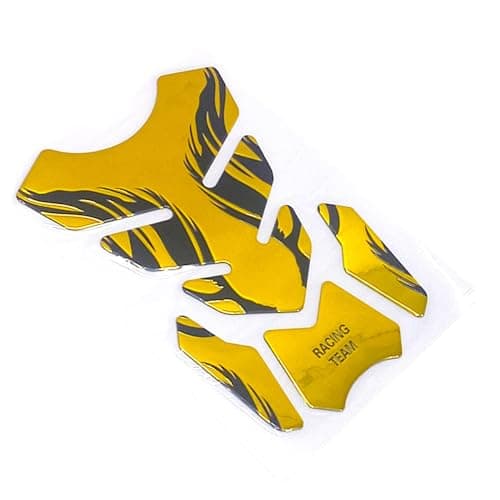 LOKYBOY Motorcycle Fuel Tank Protector Sticker 3D Racing Style Scratch Resistant Multicolor 4 Pcs (Gold)
