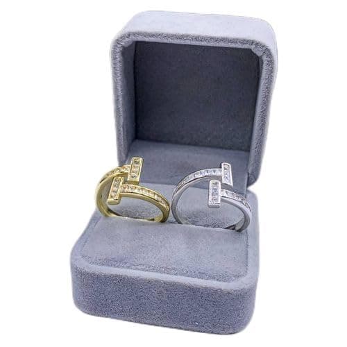 3 Diamonds 292474661779607 Timeless Platinum-Plated Ring With Sparkling Stones - Bold Yet Elegants-1
