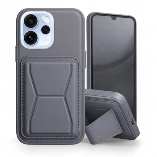 Leather Case Compatible for OPPO RENO 15 PRO 5G Shockproof Leather Back Card Storage & case built-in Stand PU leather for a stylish look, comfortable grip (Gray)