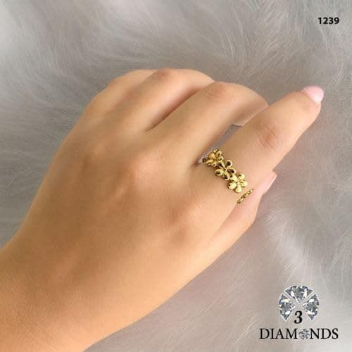 3 Diamonds 292474661779222 Platinum Plated Ring for Women with Zircon Stone - Silver