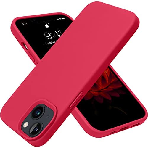 OTOFLY Designed for iPhone 13 Case, Silicone Shockproof Slim Thin Phone Case for iPhone 13 6.1 inch Red Cellular phone case