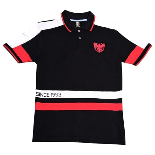 Sotex Mens Polo Shirt Fashion Design Short Sleeve, With Color Shoulder&wide Strip Modern
