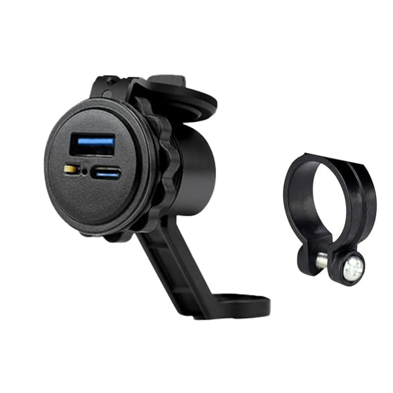 KaberTrade Mobile Charger for Motorcycles, Scooters, Motorcycles, Motorcycles, Jadon or in Mirror Pole (18W Fast Charger, USB+Type-C, Code:9803) Charging adapter