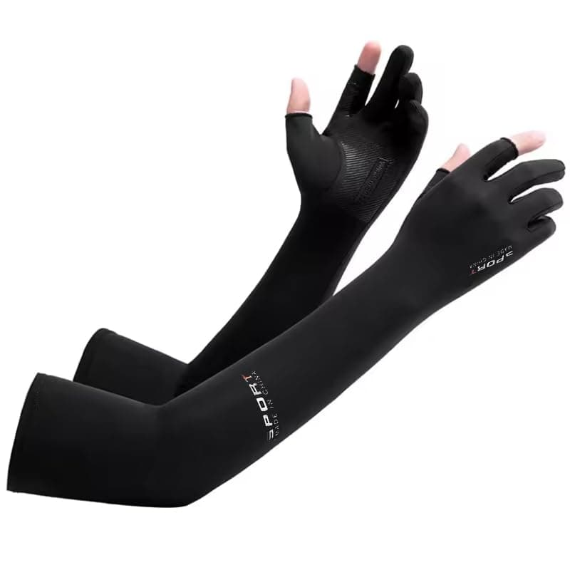 Kapper Trade UV Protection Compression Arm Sleeves for Men and Women (2 Piece Pair High Quality, Black, Code:9927)