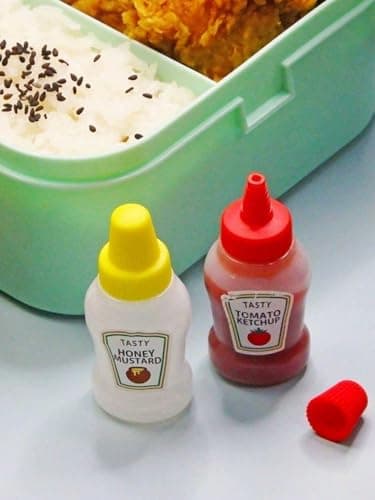 Mini Sauce Bottle Set 4-Pack for Ketchup Mayonnaise Honey Airtight Lids