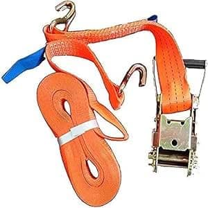Heavy Duty Ratchet Belt Strap Ratchet Strap Machine Tie Down with Clip for Trucks, Motorcycles, Trailers, Bags & Luggage for Cars (Card Tread, Length 10 Meters, Width 5 cm) - AGA Auto part