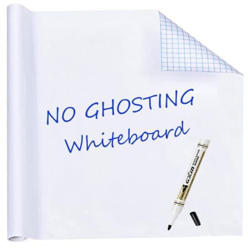 HAMIGAR White Board Dry Erase, 24" x 79" Peel and Stick Paper, No Ghosting | Transform Any Wall into Dry Erase Surface, Self-Adhesive, Reusable Writing, Easy to Erase, Cut to Size, Includes Marker