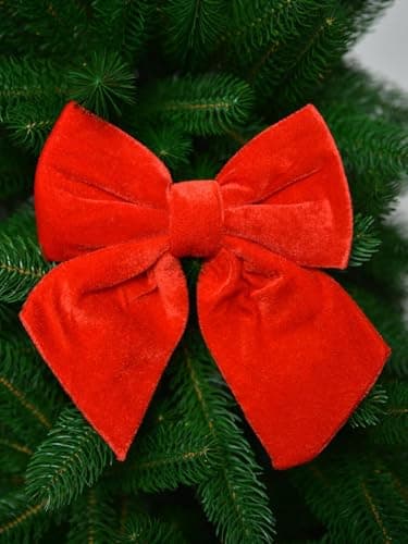 Holiday Finish - Spacious Red Christmas Bow for Stylish Tree and Home Decoration, Adding a Bright, Joyful Touch with a Luxurious Look for a Memorable Holiday Hanging ornament