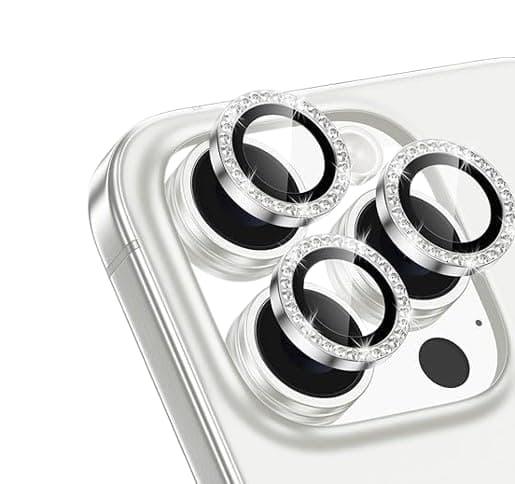 Diamond Camera Lens Protector for Iphone 16 Pro, 16 Pro Max, White Color Screen protector