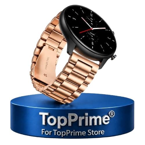 سوارساعة من TopPrime متوافق مع ساعة امازفيت جي تي ار 2/ جي تي ار 2 اي/ستراتوس 3/ جي تي ار مقاس 47 ملم/جي تي ار 3/جي تي ار 3 برو معدني مقاس 22 ملم Watch band