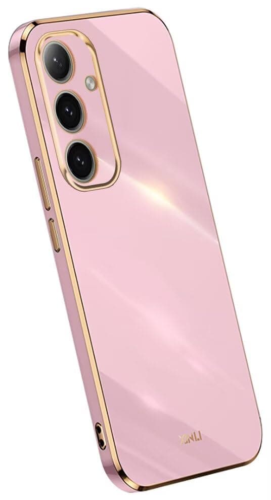 Topme Silicone Case for Samsung Galaxy S25 (6.2 Inches), Gold Edge Style Mobile Phone Case, Purple Cellular phone case