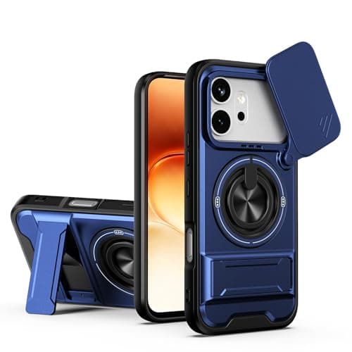 GOLDEN MASK Compatible With Honor 600 Ring Case With stand And Camira Holder Case (Blue) Cellular phone case