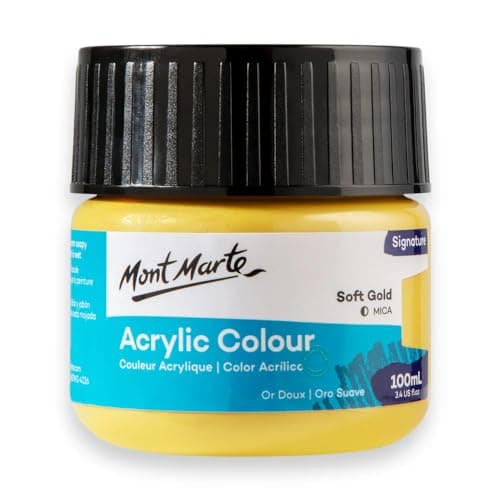 Monte Marte MSCH1096 Acrylic Colour Paint 100 ml, Metallic Soft Gold