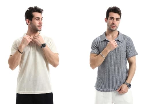 Red Circle Mens Bundle of 2 Ivory Dune Relaxed T-Shirt Bundle of 2 Ivory Dune Relaxed T-Shirt