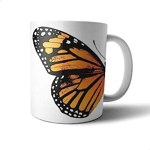 Ceramic Butterfly Print Mug - Multi Color Drinking cup
