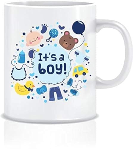 papeyone its a boy White Ceramic Mug Drinking cup