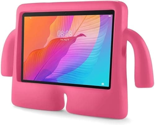 Universal Heavy Duty Silicone Handle Case: Shockproof Kids Cover for Redmi Pad SE 11, Samsung Galaxy A9+, Xiaomi Pad 2, and Huawei MatePad SE 11 (Hot Pink) Portable electronic device cover