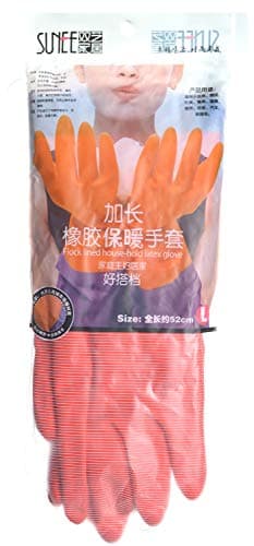 Sunee Dish Washing Cleaning Long Warm Rubber Gloves