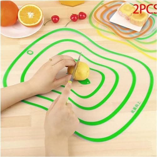 Clear Plastic Cutting Boards Non Slip Healthy Food Preparation (4 Pack) - Perfect for Vegetables, Meat, Fish, Best Product Supplier Peguy Bell