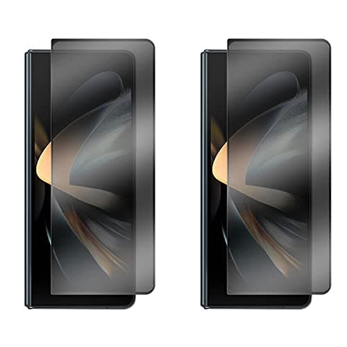 AHERLCG 2 PCS Matte Privacy Tempered Glass Suit for Samsung Galaxy Z Fold 3 5G,2PCS Front(Outside) Full Covered Screen Protector Black