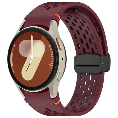Strap Silicone Perforated Sports Compatible with Samsung Galaxy Watch 7 5 4 6 Band 44mm 40mm/Galaxy Watch 4 Classic 46mm 42mm Strap,20mm, Breathable and Sweat-Resistant Wristband
