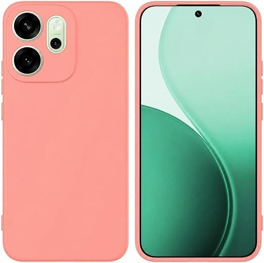 Case Cover (Compatible with for Reno 15 Pro), High-Quality Silicone Case, Full Body Mobile Phone Case with Silky Soft Touch, Scratch-Resistant Soft Microfibre Lining (Pink) Cellular phone case