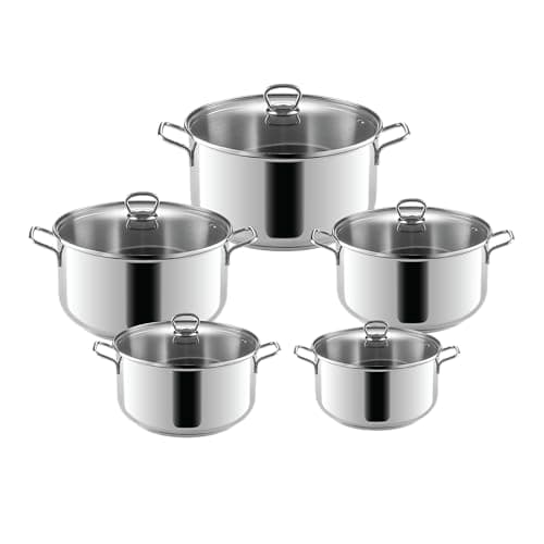 Tefal Essenl Stainless Steel 5pc, (18-20-24-26-30) cm - 330040132 Cookware set