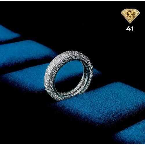 3 Diamonds 292474661778818 Debla Ring Platinum Plated For Women With Zircon Stone - Silver