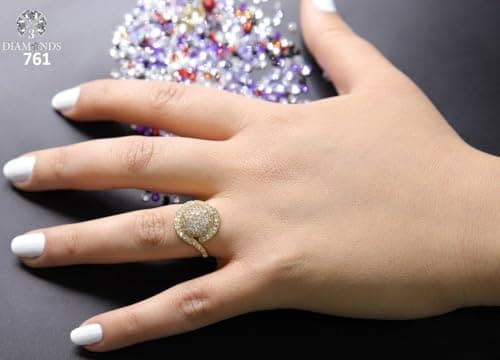 3 Diamonds 3370159539271 Gold Plated Wedding Ring for Women with Cubic Zirconia