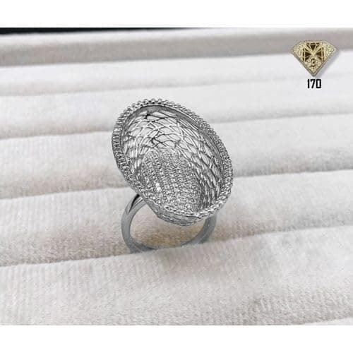3 Diamonds 292474661779192 Platinum Plated Ring for Women with Zircon Stone - Silver