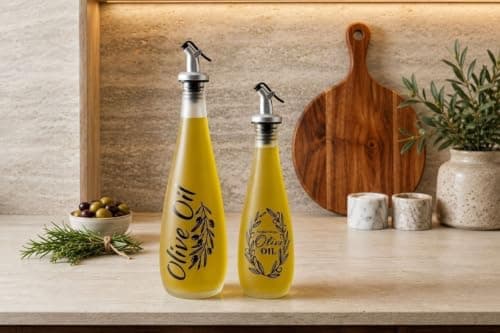زجاجة للزيت والخيل موزع عملي سهل الاستخدام والتنظيف للمطبخ والتقديم (500 ملى) Bottle