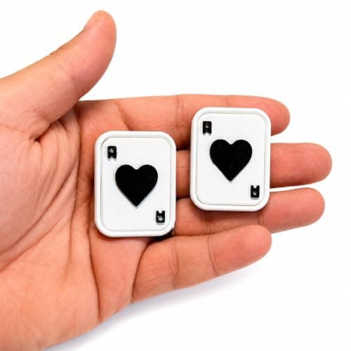 Magnetic Fidget Slider Toy, Playing Card Heart Design, White Pocket-Size Stress Relief Gadget