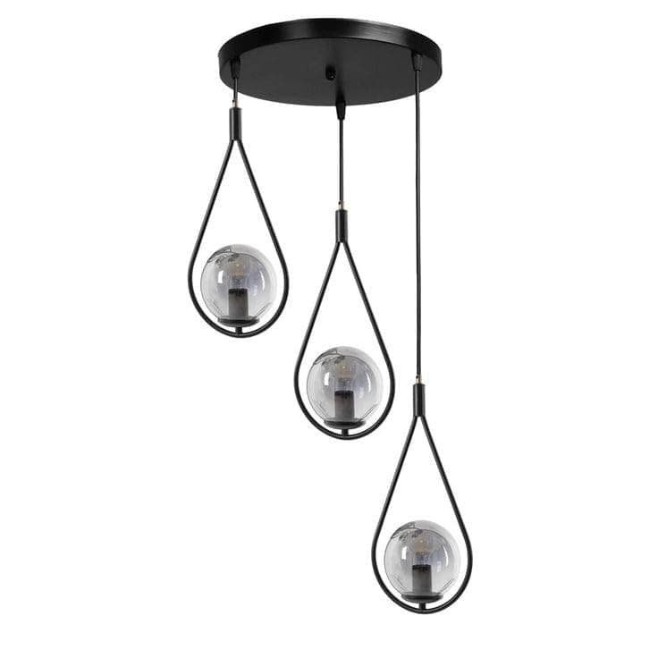 Generic Hanging 3 Bulb Without Bulbs 60x30x60cm Black Edg_311