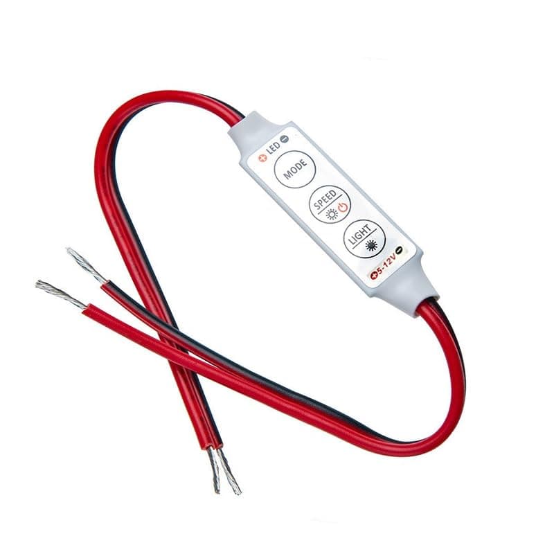 KaberTrade 5-12V Controller for LED Strips with Twinkle Function and Brightness and Power Control (1 Piece, 12V, Code 5176) - KaberTrade