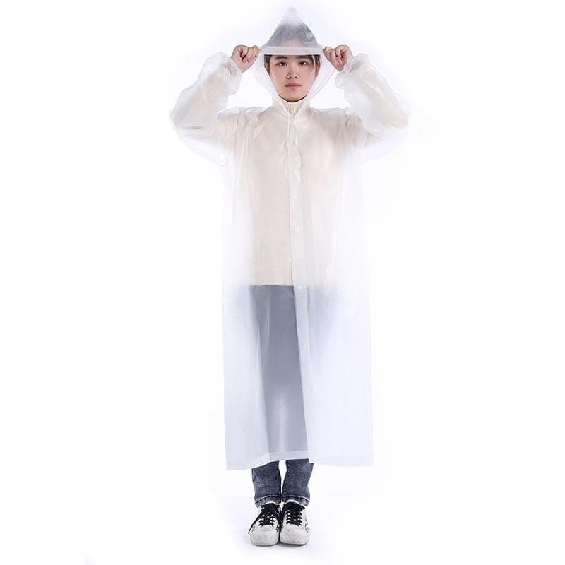 Lightweight Waterproof Rain Coat with Snaps Portable Foldable Raincoat